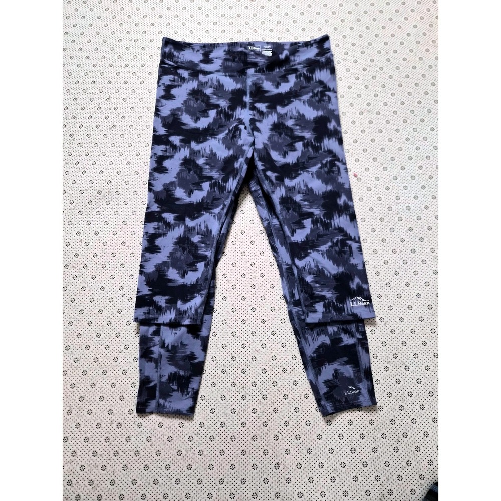 2 LL Bean Women's Camo Print Active Leggings Bundle 1X Plus 50+ UPFUV Protection